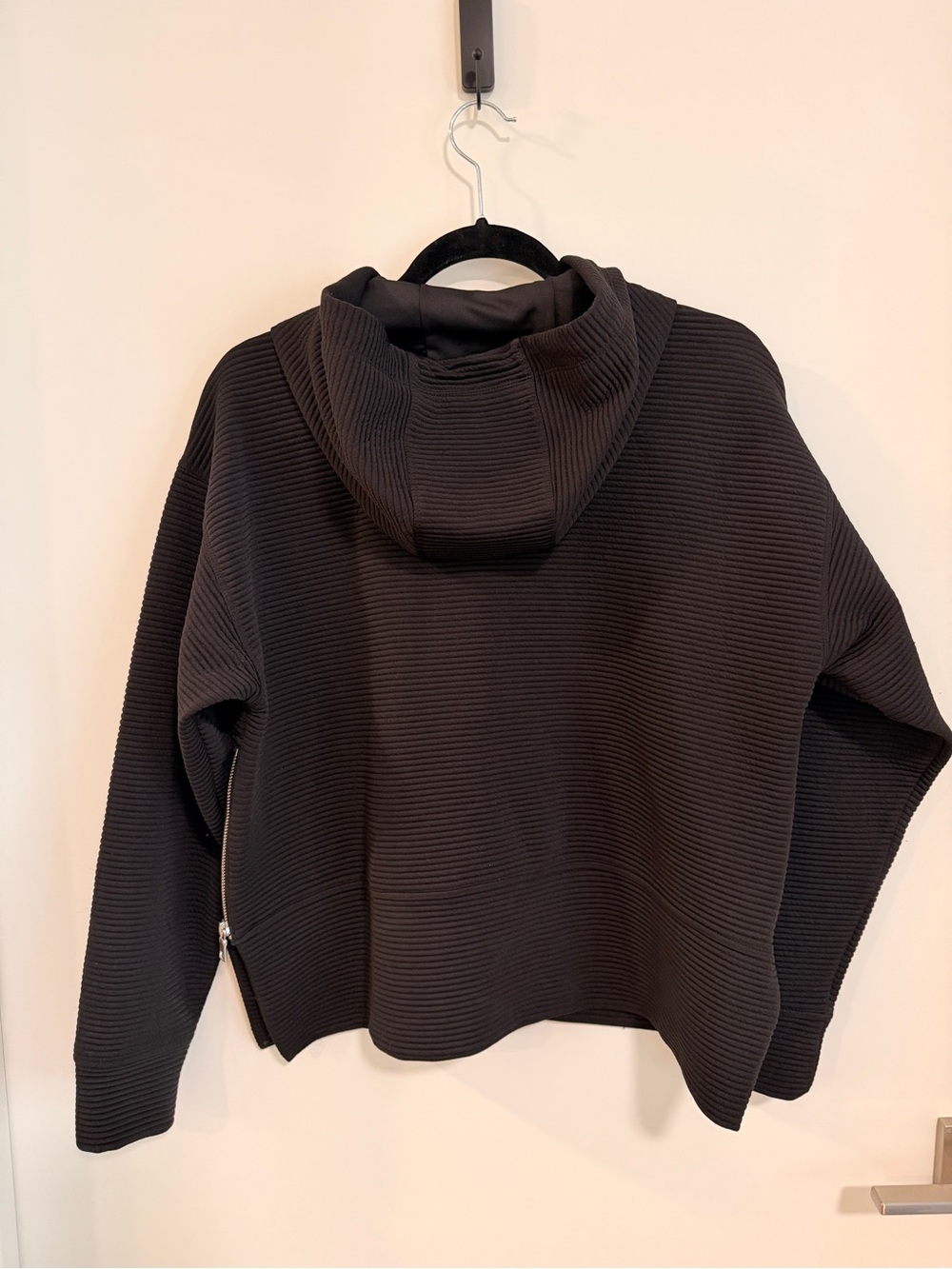 Dkny Black Ribbed Zip-Up Hoodie Jacket - Picture 4 of 4